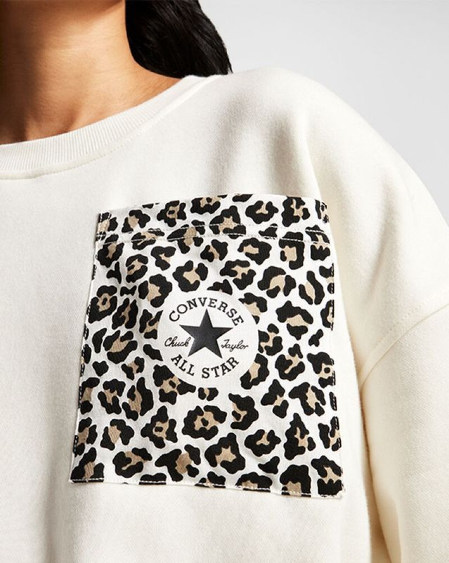 Donna Converse Giacche E Felpe | Leopard Crew Sweater