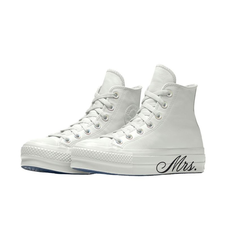 Donna Converse Modelli Alti | Custom Chuck Taylor All Star Lift Platform Premium Wedding By You