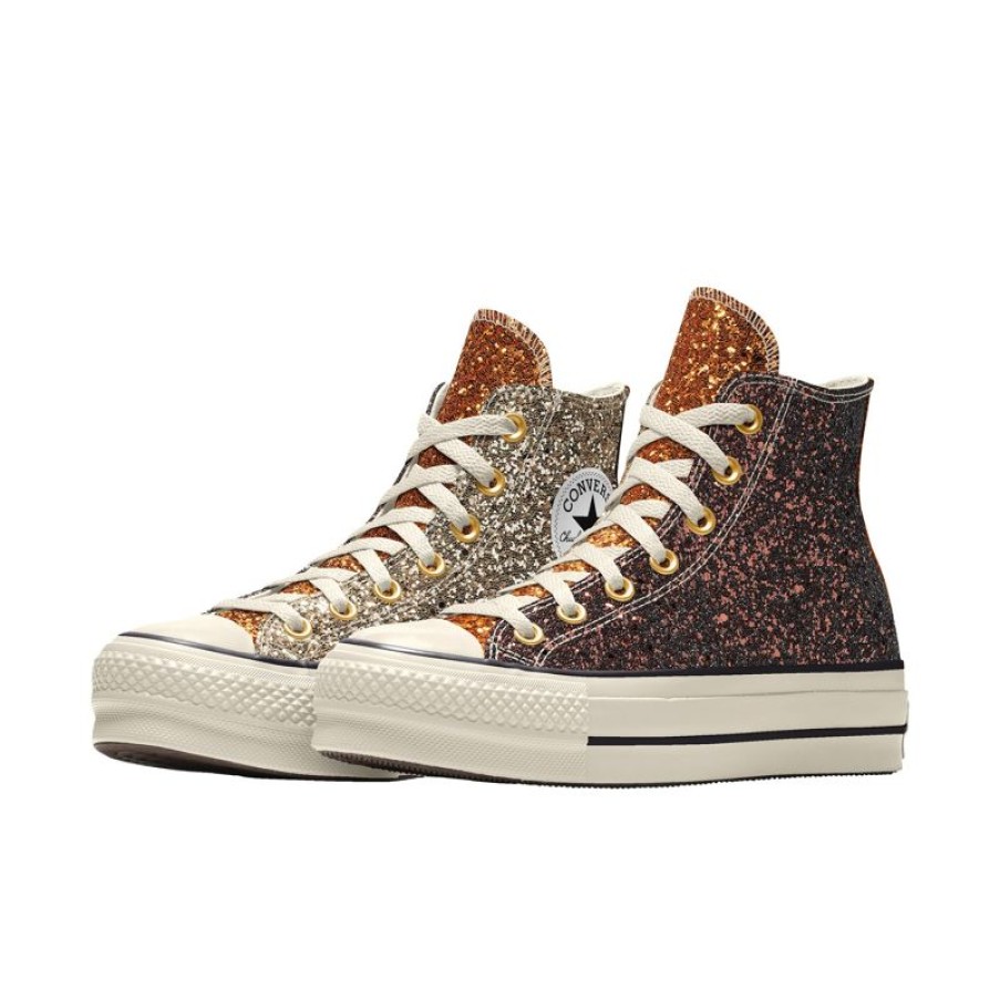 Donna Converse Platform | Custom Chuck Taylor All Star Lift Platform Glitter By You