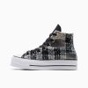 Donna Converse Modelli Alti | Chuck Taylor All Star Lift Platform Faux Leather & Tartan