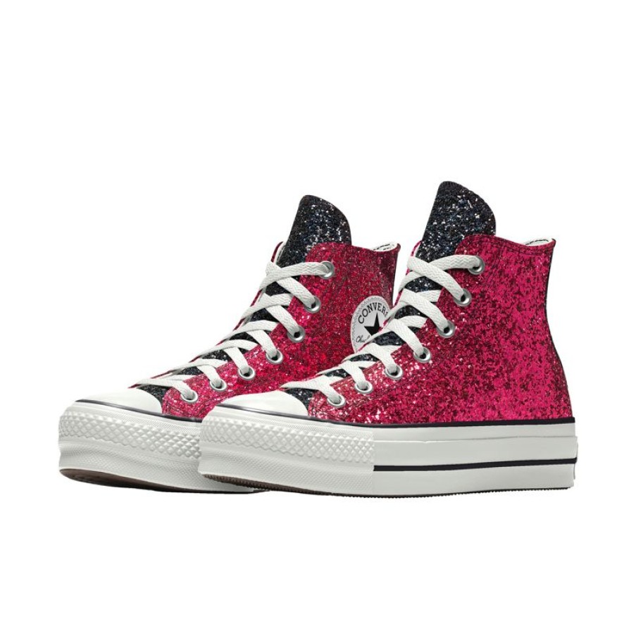 Donna Converse Personalizza | Custom Chuck Taylor All Star Lift Platform Glitter By You