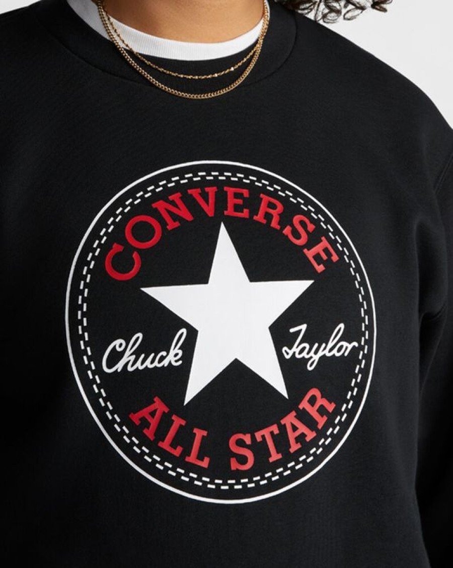 Donna Converse Giacche E Felpe | Converse Go-To All Star Patch Standard Fit Fleece Crew Sweatshirt