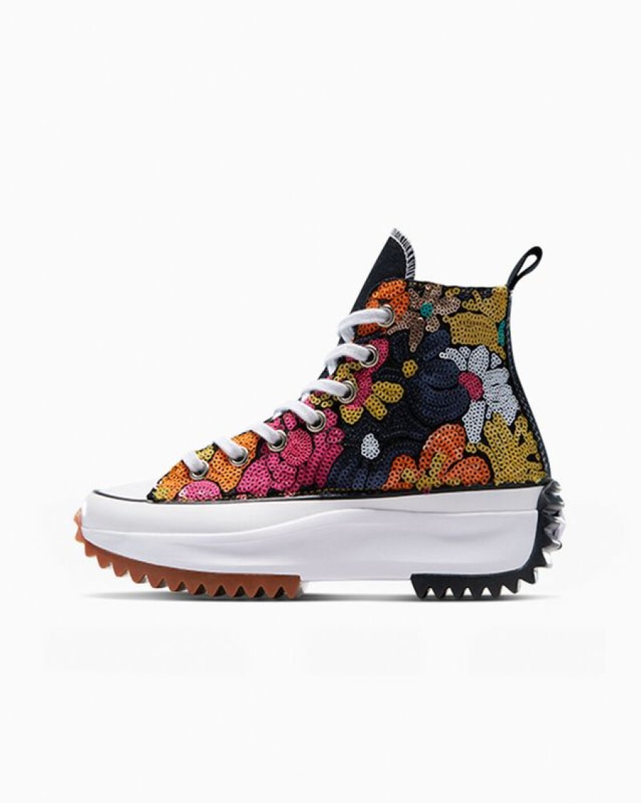 Uomo Converse Modelli Alti | Run Star Hike Flower Sequins