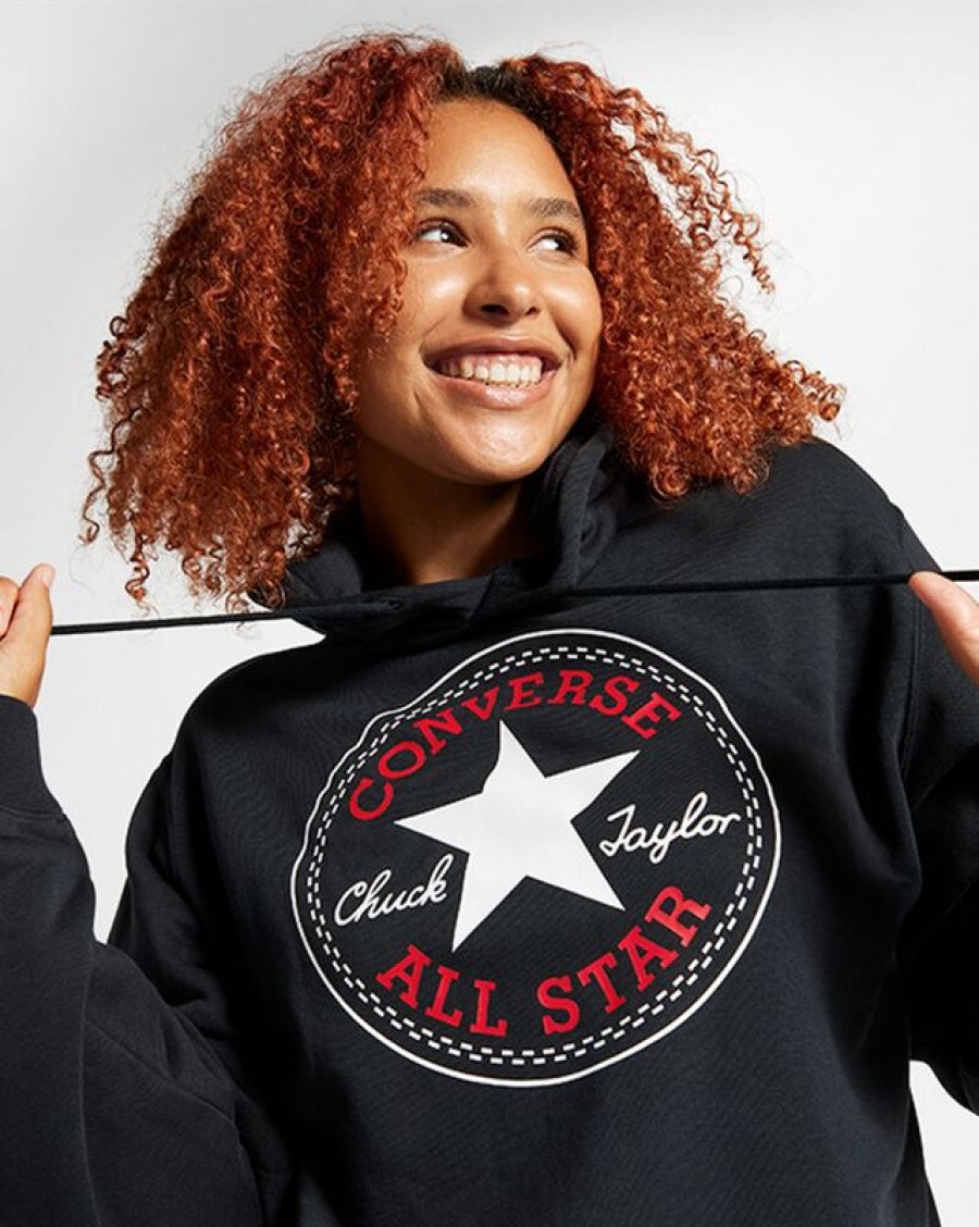 Donna Converse Winter Shop | Converse Go-To All Star Patch Standard Fit Fleece Pullover Hoodie