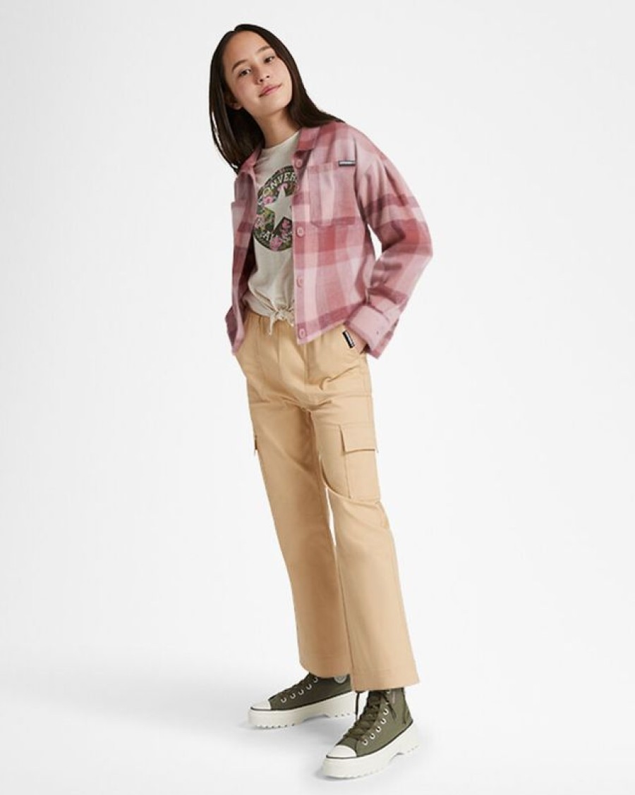 Bambini Converse Pantaloni E Shorts | Paperbag Wide Leg Woven Pants