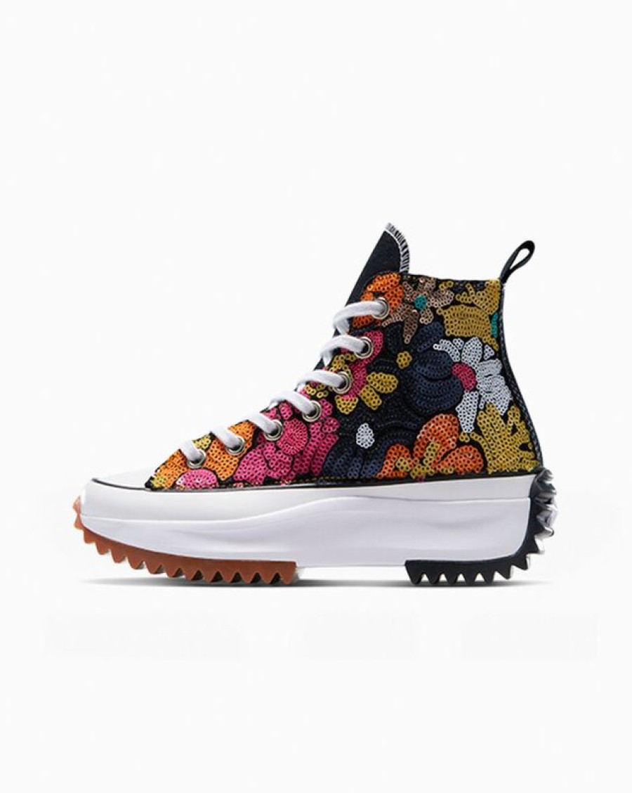 Donna Converse Platform | Run Star Hike Flower Sequins