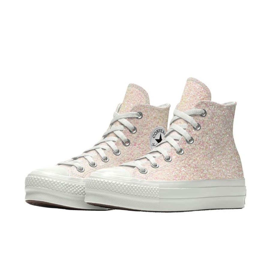 Donna Converse Modelli Alti | Custom Chuck Taylor All Star Lift Platform Glitter By You